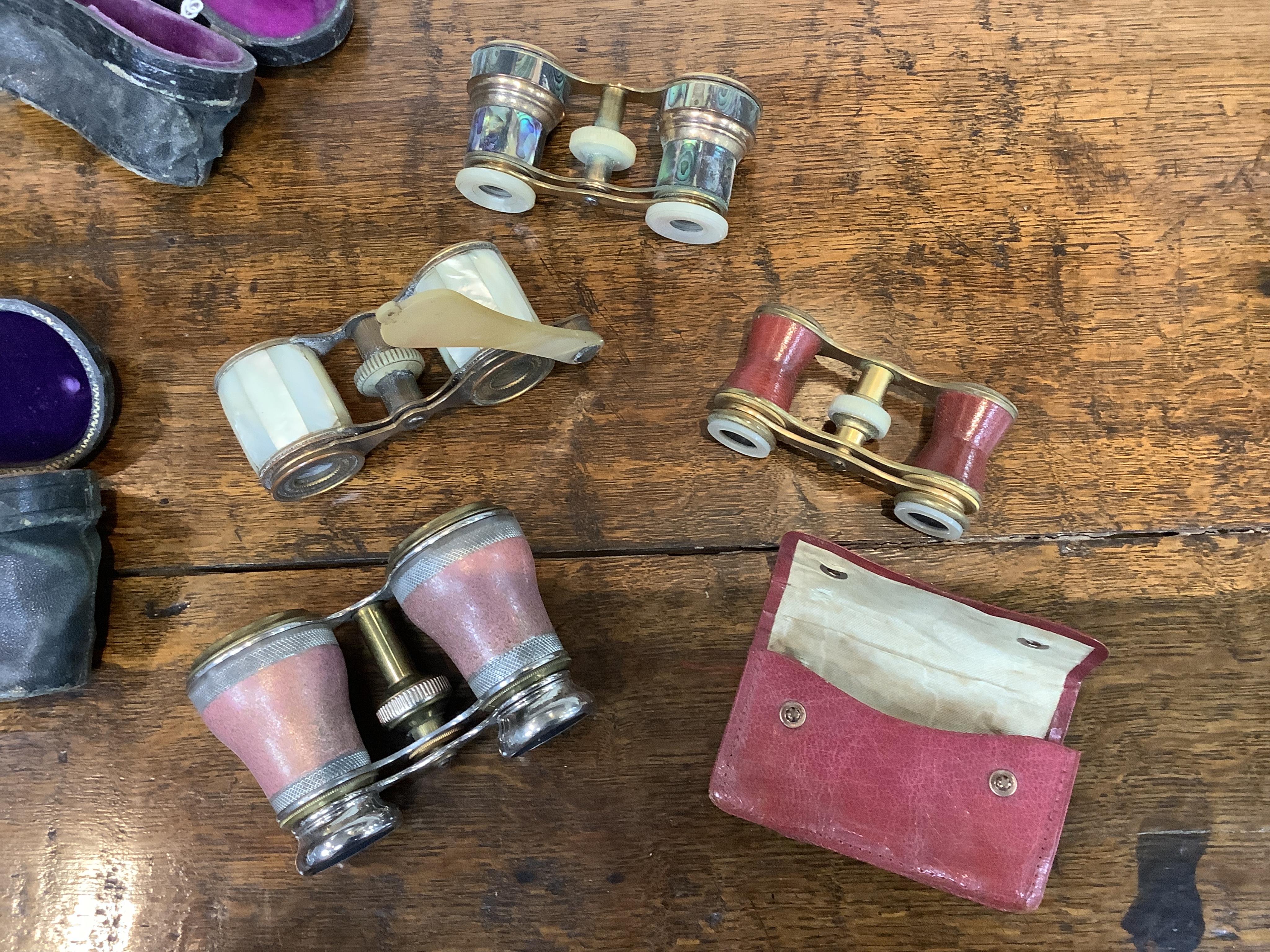 A collection of eighteen pairs of assorted opera glasses